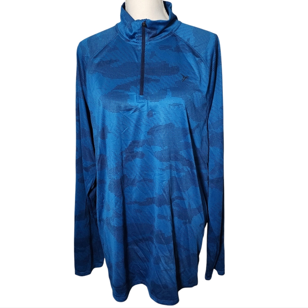 Old Navy Camo Teal 1/4‎ Zip Pullover Mens Size XL